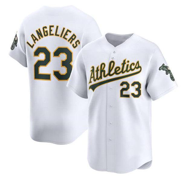 Oakland Athletics #23 Shea Langeliers White JEROMEN Home Limited Stitched Jersey