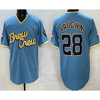 Milwaukee Brewers #28 Andrew Vaughn Powder Blue JEROMEN 2022 City Connect Cool Base Jersey