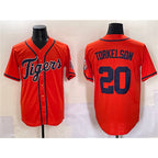 Detroit Tigers #20 Spencer Torkelson Orange JEROMEN With Patch Cool Base Stitched Jersey