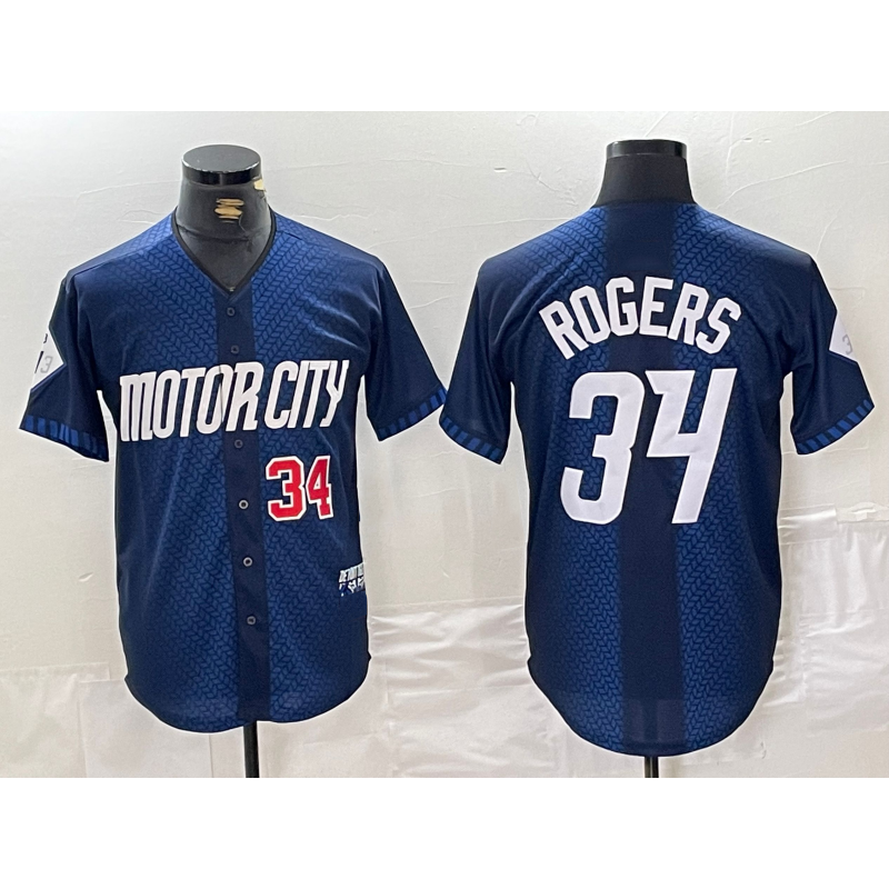Detroit Tigers #34 Jake Rogers 2024 Navy JEROMEN City Connect Cool Base Limited Stitched Jerseys
