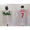 Philadelphia Phillies #7 Trea Turner White Green JEROMEN Cool Base Stitched Jersey 2