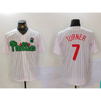 Philadelphia Phillies #7 Trea Turner White Green JEROMEN Cool Base Stitched Jersey 2