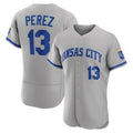 Kansas City Royals #13 Salvador Perez Grey JEROMEN Flex Base Stitched Jersey
