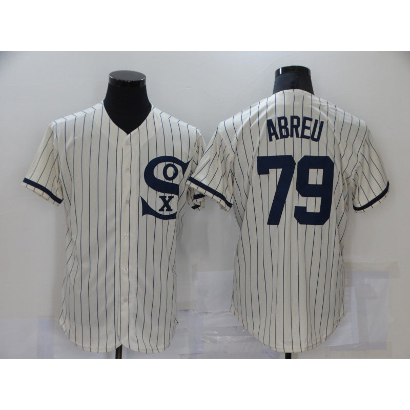 Chicago White Sox #79 Jose Abreu 2021 Cream Navy JEROMEN Field of Dreams Name Flex Base Stitched Jersey