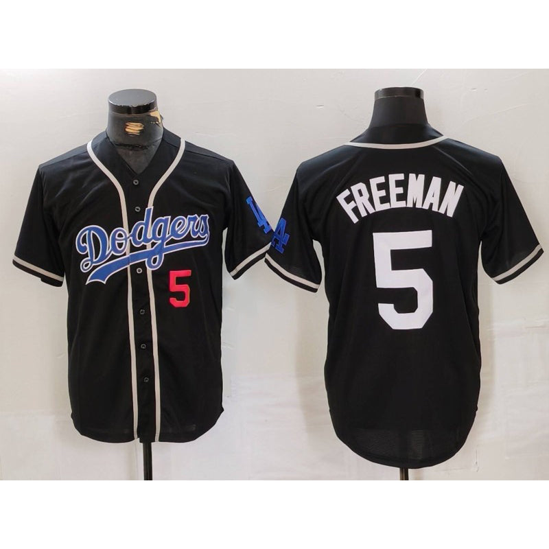 Los Angeles Dodgers #5 Freddie Freeman Number Black JEROMEN Cool Base With Patch Stitched Jersey 2