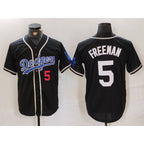 Los Angeles Dodgers #5 Freddie Freeman Number Black JEROMEN Cool Base With Patch Stitched Jersey 2