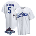 Los Angeles Dodgers #5 Freddie Freeman White JEROMEN 2024 World Series Champions Cool Base Stitched Jersey