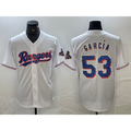 Texas Rangers #53 Adolis Garcia White JEROMEN 2023 World Series Champions Cool Base Jersey