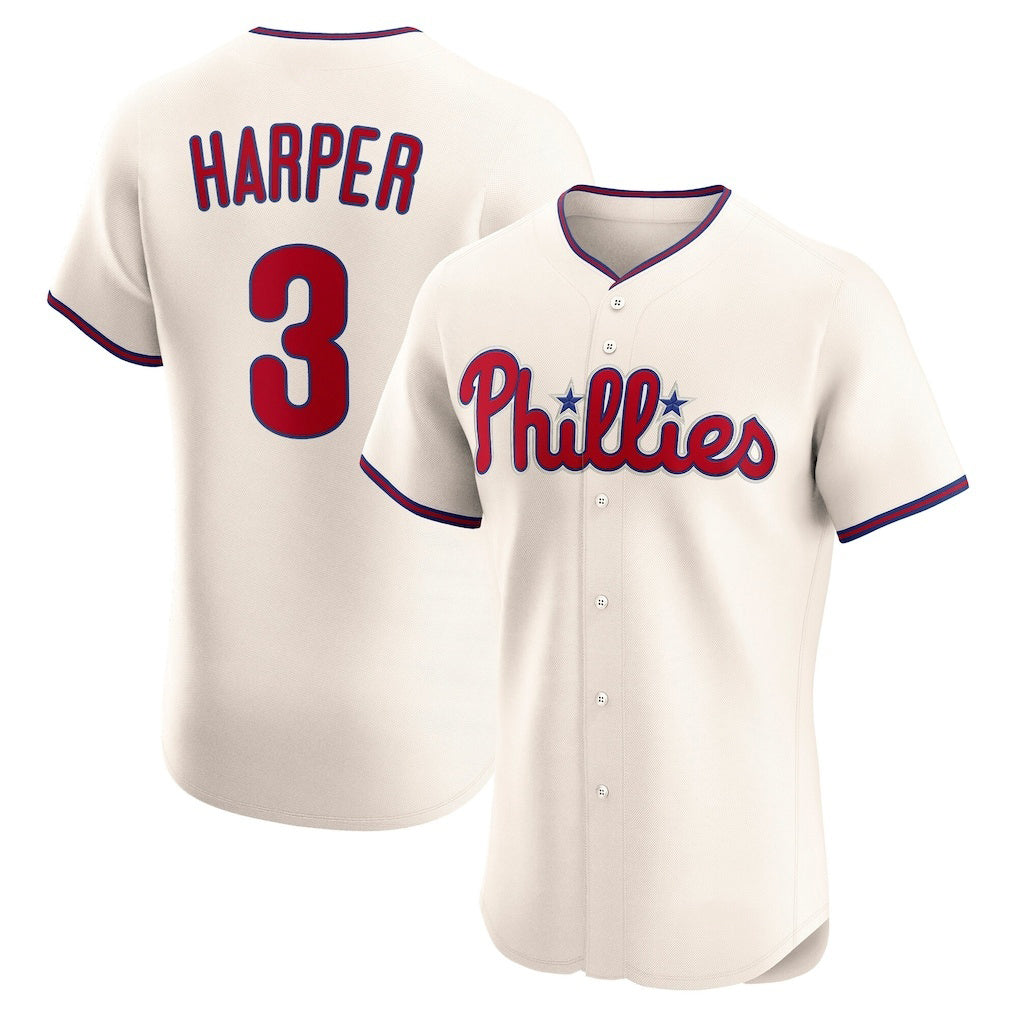 Philadelphia Phillies #3 Bryce Harper Cream JEROMEN Alternate 2 Elite Jersey
