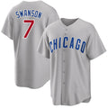 Chicago Cubs #7 Dansby Swanson Gray JEROMEN Cool Base Stitched Jersey