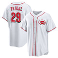 Cincinnati Reds #29 TJ Friedl White JEROMEN Home Replica Jersey