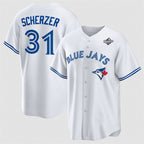 Toronto Blue Jays #31 Max Scherzer White JEROMEN 2025 World Series Home Cool Base Stitched Jersey