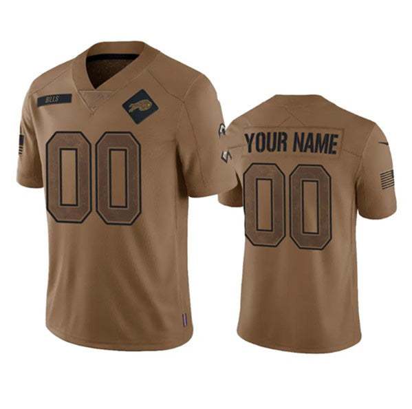 Custom B.Bills Active Player 2023 Brown JEROMEN Salute To Service Limited Stitched Jersey
