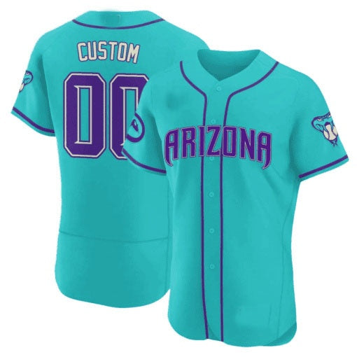 Custom Arizona Diamondbacks 2024 Teal Purple Jersey ¨C Teal JEROMEN
