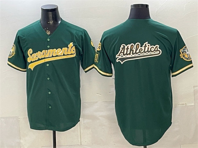 Oakland Athletics Team Big Logo 2026 Green JEROMEN Alternate Sacramento Celebrating 125 Years Vapor Limited Stitched Jerseys 2