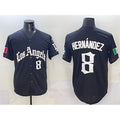 Los Angeles Dodgers #8 Enrique Hernandez Black JEROMEN Mexico 2025 LA Gothic Style With Fernando Patch Vapor Premier Limited Stitched Jersey