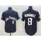 Los Angeles Dodgers #8 Enrique Hernandez Black JEROMEN Mexico 2025 LA Gothic Style With Fernando Patch Vapor Premier Limited Stitched Jersey