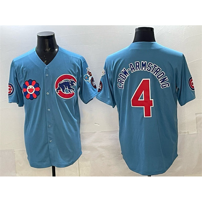 Chicago Cubs #4 Pete Crow-Armstrong Blue JEROMEN 2025 Tokyo Series 2nd Alternate Limited Stitched Jersey 2