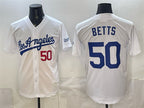 Los Angeles Dodgers #50 Mookie Betts White JEROMEN Alternate Stadium Stitched Jersey