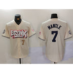 New York Yankees #7 Mickey Mantle Cream JEROMEN Limited Stitched Jerseys
