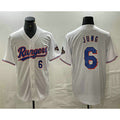 Texas Rangers #6 Josh Jung Number White JEROMEN 2024 Gold Collection Limited Cool Base Jersey