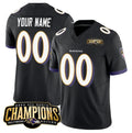 Custom B.Ravens Active Player Black JEROMEN 2023 F.U.S.E. AFC North Champions Vapor Limited Stitched Jersey