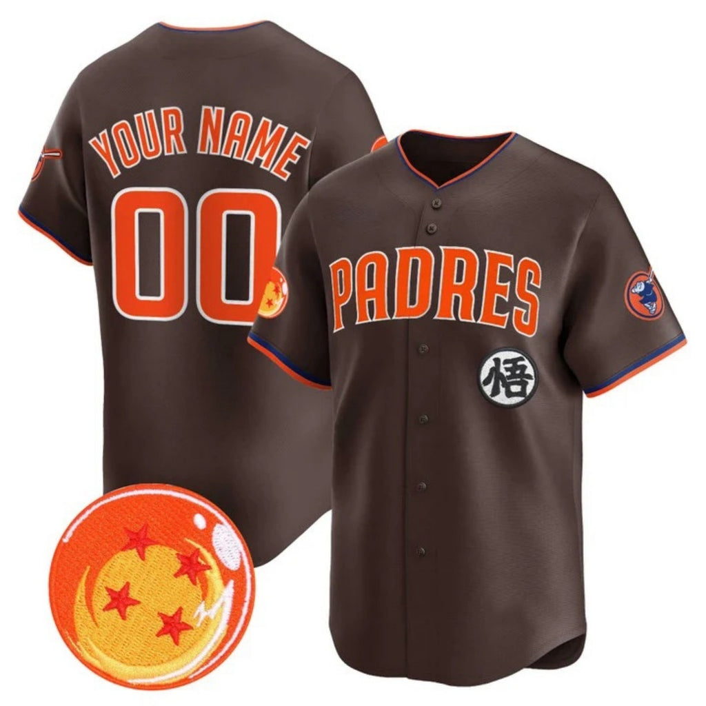Custom San Diego Padres x Dragon Ball Brown JEROMEN Vapor Premier Limited Jersey - All Stitched