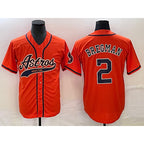 Houston Astros #2 Alex Bregman Orange JEROMEN With Patch Cool Base Stitched Jersey