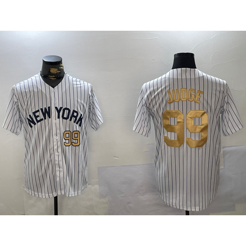 New York Yankees #99 Aaron Judge White JEROMEN Pinstripe Fashion Cool Base Jerseys