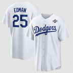 Los Angeles Dodgers #25 Tommy Edman White JEROMEN 2025 World Series Home Cool Base Stitched Jersey