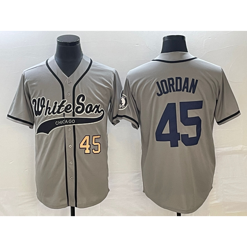 Chicago White Sox #45 Michael Jordan Number Grey JEROMEN Cool Base Stitched Jersey