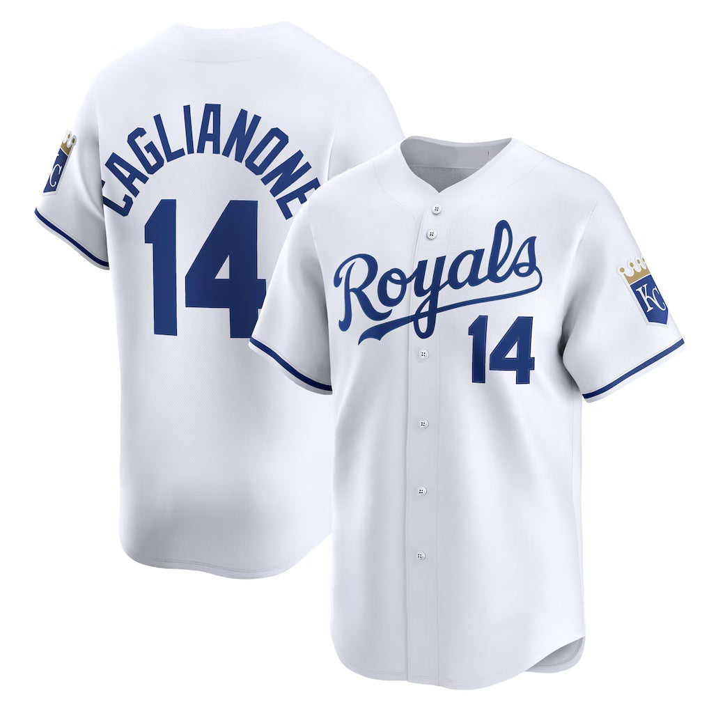 Kansas City Royals #14 Jac Caglianone White JEROMEN Home Limited Player Jersey