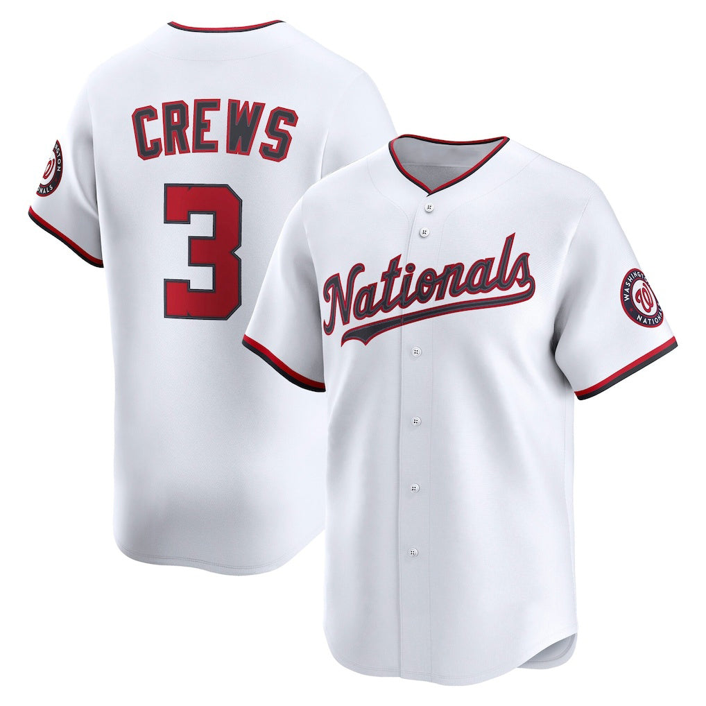 Washington Nationals #3 Dylan Crews White JEROMEN Home Limited Player Jersey