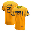 Pittsburgh Pirates #21 Roberto Clemente Gold JEROMEN City Connect Elite Player Jersey