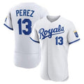 Kansas City Royals #13 Salvador Perez White JEROMEN Flex Base Stitched Jersey