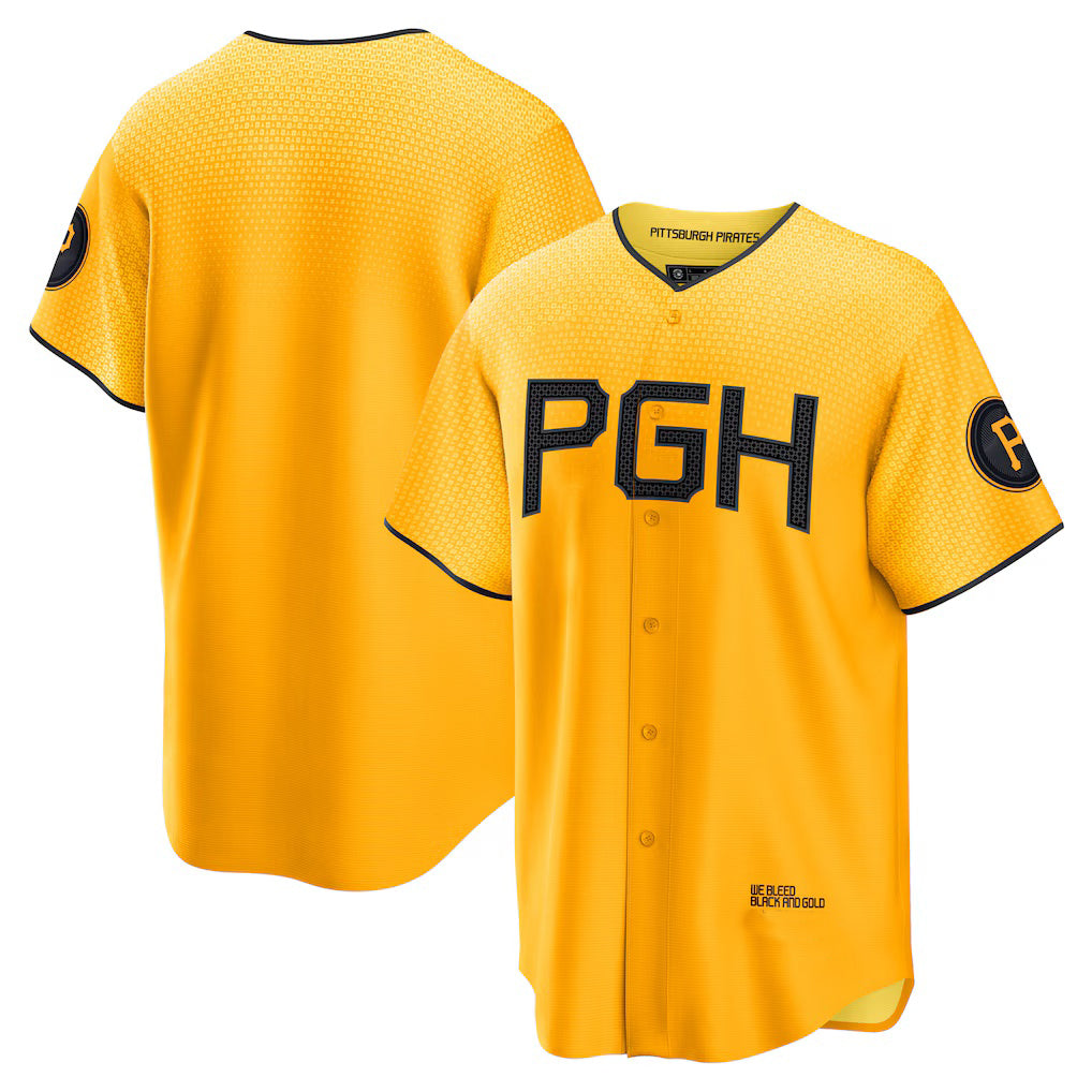 Pittsburgh Pirates Gold JEROMEN City Connect Replica Jersey