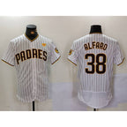 San Diego Padres #38 Jorge Alfaro White JEROMEN With PS Patch Stitched Flex Base Jersey 2