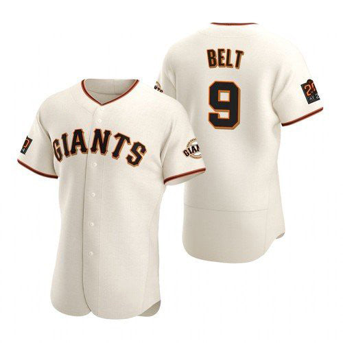San Francisco Giants #9 Brandon Belt stitched Cream JEROMEN Jersey