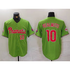 Philadelphia Phillies #10 JT Realmuto Number Green JEROMEN With Patch Stitched Cool Base Jersey