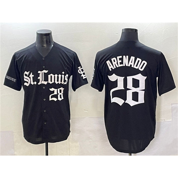 St. Louis Cardinals #28 Nolan Arenado Black JEROMEN 'Gothic Legacy Edition' Vapor Premier Limited Stitched Jersey