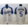 Los Angeles Dodgers #5 Freddie Freeman Number White Blue JEROMEN Fashion Stitched Cool Base Limited Jersey 2