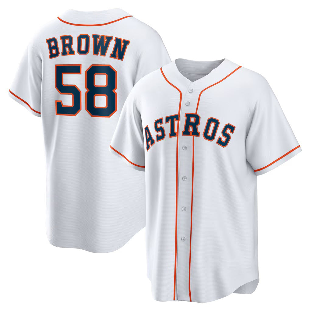 Houston Astros #58 Hunter Brown White JEROMEN Home Replica Jersey