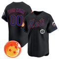 Custom New York Mets x Dragon Ball Black JEROMEN Vapor Premier Limited Jersey - All Stitched