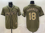 Los Angeles Dodgers #18 Yoshinobu Yamamoto Olive JEROMEN 2026 Armed Forces Day Stitched Jersey