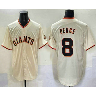 San Francisco Giants #8 Hunter Pence Cream JEROMEN Limited Stitched Jersey
