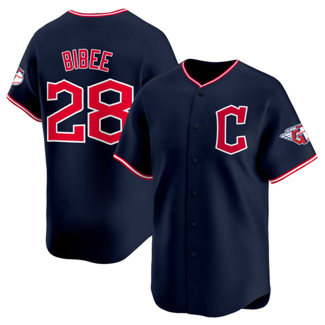 Cleveland Guardians #28 Tanner Bibee Navy JEROMEN 2025 Alternate Limited Stitched Jersey