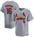 St. Louis Cardinals #16 Nolan Gorman Gray JEROMEN 2024 Away Limited Stitched Jersey