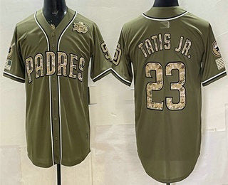 San Diego Padres #23 Fernando Tatis Jr Olive JEROMEN 2026 Armed Forces Day Jersey
