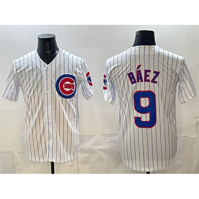 Chicago Cubs #9 Javier B¨¢ez White JEROMEN Home Limited Stitched Jersey