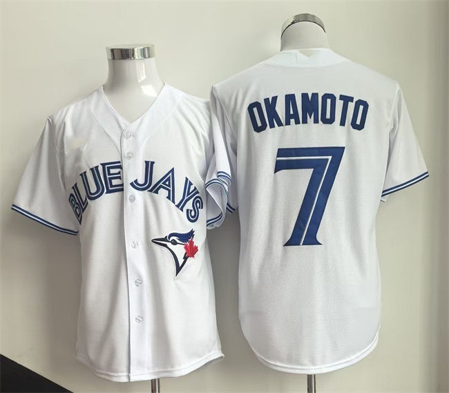 Toronto Blue Jays #7 Kazuma Okamoto White JEROMEN Home Limited Stitched Jersey